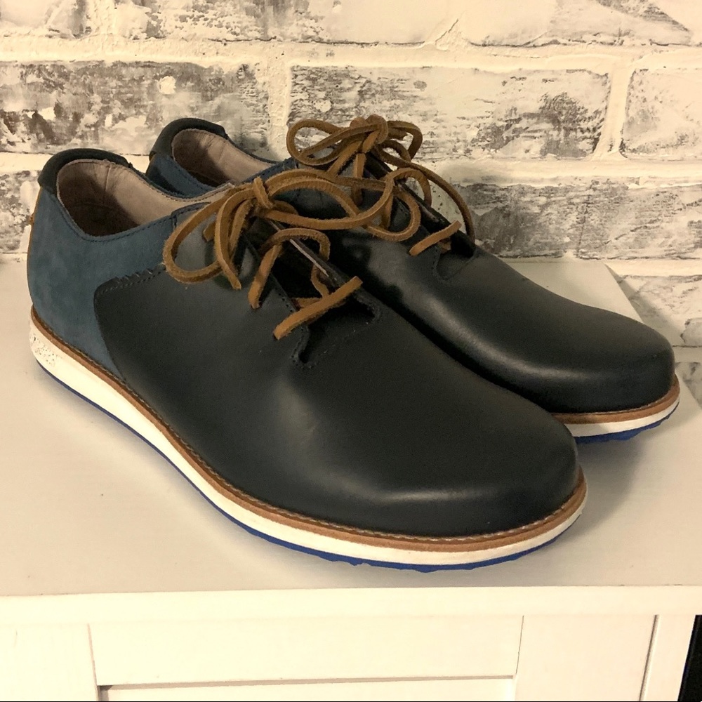 OHW? Mens Navy Leather Sneakers